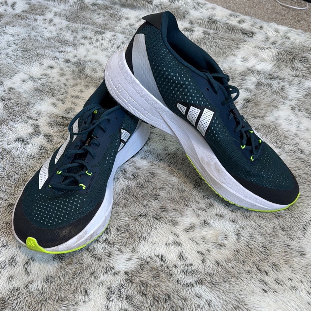 Adidas Adizero SL Men's Green and White Running Shoes lightstrike end plastic
